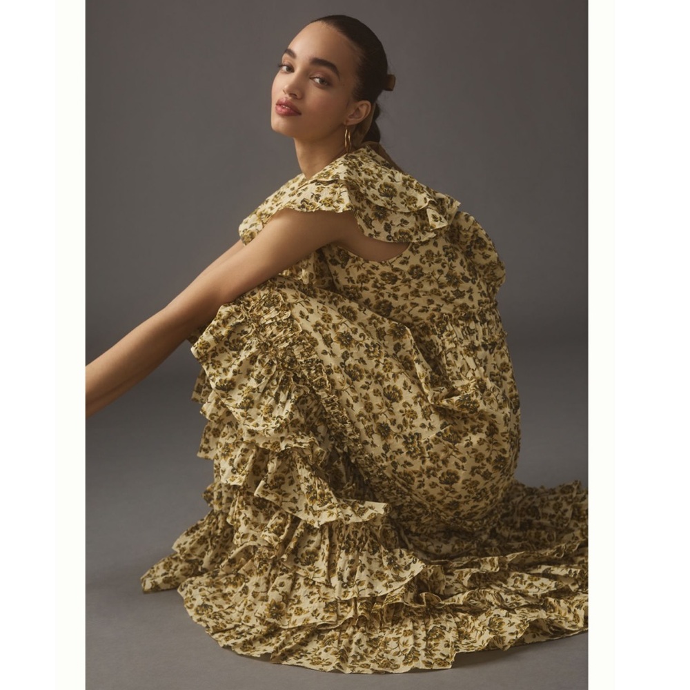 Anthropologie Mac Duggal Tiered Ruffle Dress